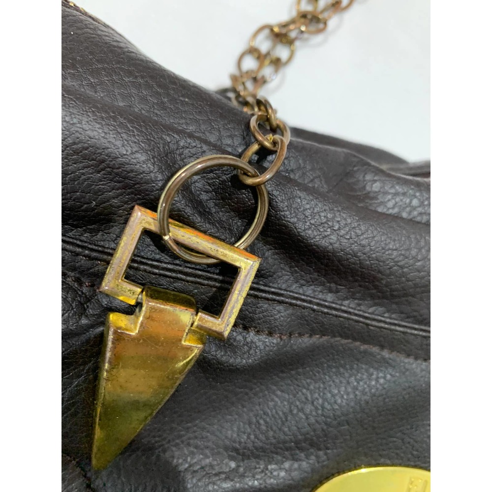 FENDI Selleria 1925 Bag Nylon Brown with Chain Made in Italy - Picture 8 of 16